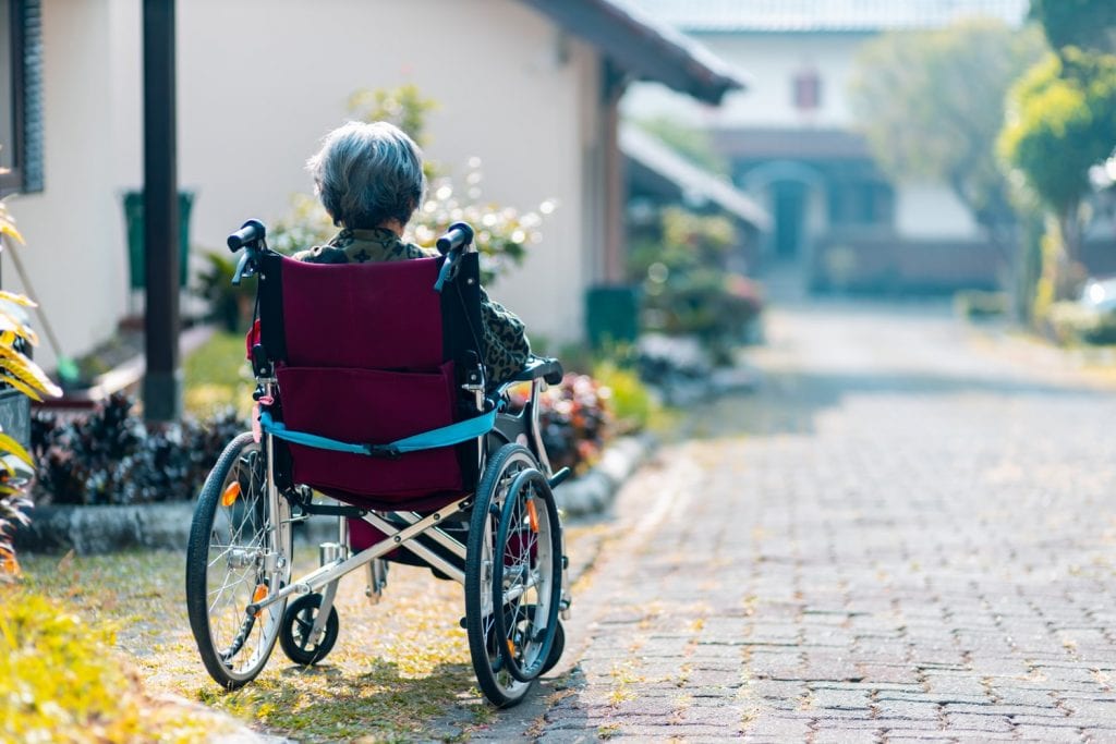 elderly women in wheelchair